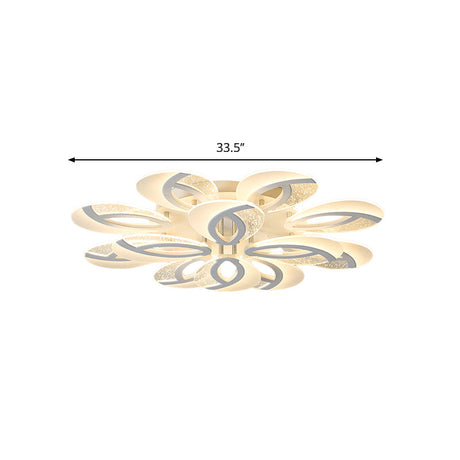Contemporary Flush Mount Fan Ceiling Light With Adjustable Acrylic Shade In Multiple Tones