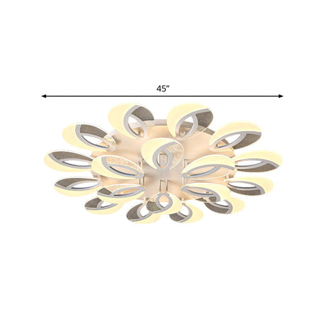 Contemporary Flush Mount Fan Ceiling Light With Adjustable Acrylic Shade In Multiple Tones