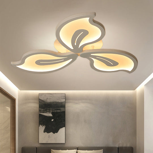 Modern Bauhinia Leaf Flush Light: Acrylic Led Ceiling Lamp For Living Room. Available In 3/5/9 -
