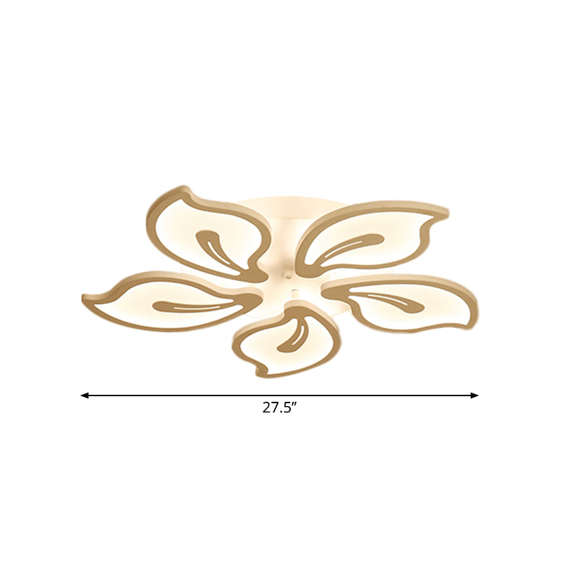 Modern Bauhinia Leaf Flush Light: Acrylic Led Ceiling Lamp For Living Room. Available In 3/5/9 -