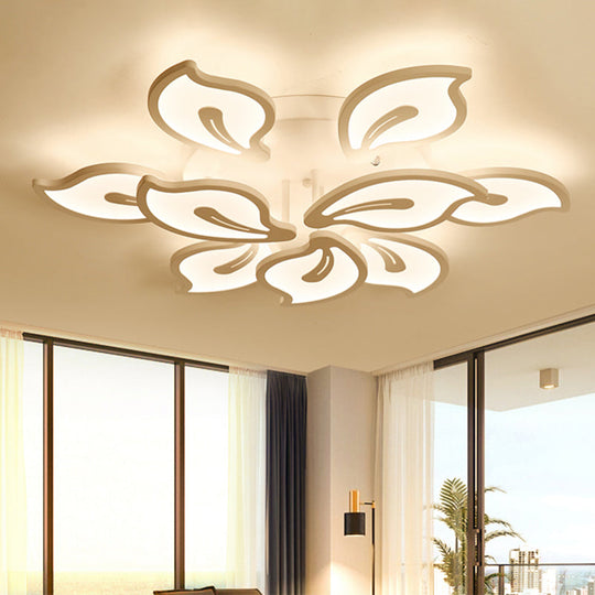 Modern Bauhinia Leaf Flush Light: Acrylic Led Ceiling Lamp For Living Room. Available In 3/5/9 -
