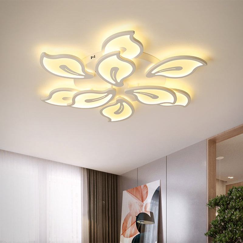 Modern Bauhinia Leaf Flush Light: Acrylic Led Ceiling Lamp For Living Room. Available In 3/5/9 -