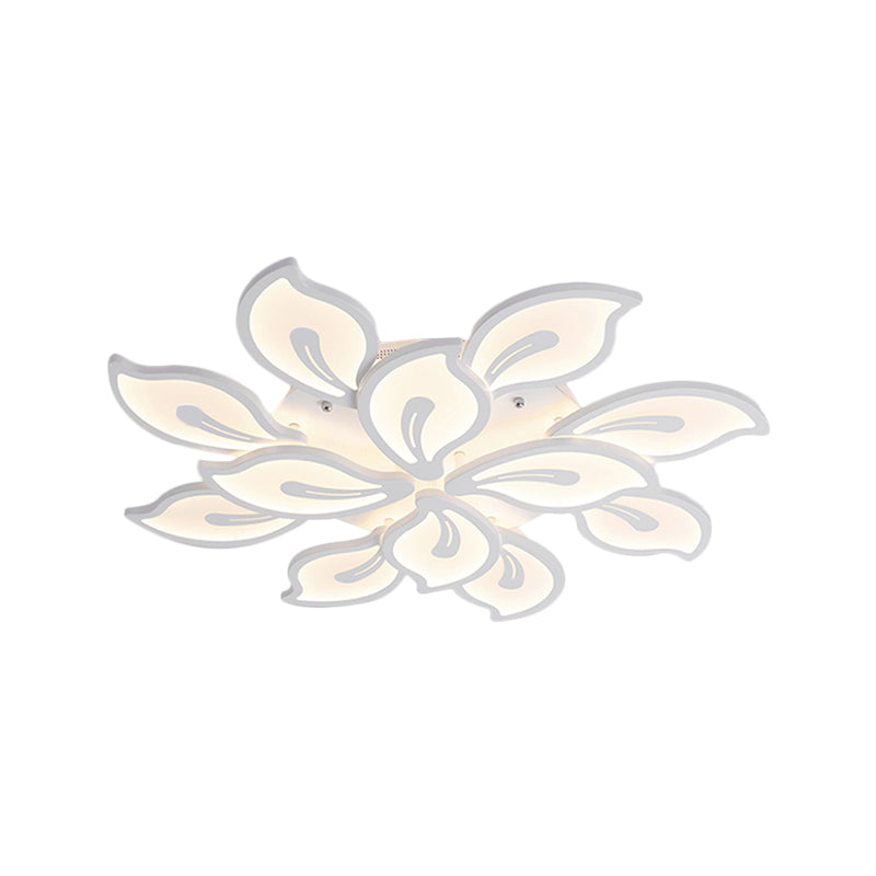 Modern Bauhinia Leaf Flush Light: Acrylic Led Ceiling Lamp For Living Room. Available In 3/5/9 -