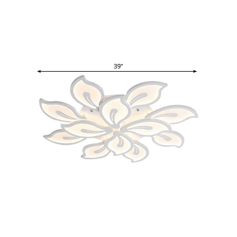 Modern Bauhinia Leaf Flush Light: Acrylic Led Ceiling Lamp For Living Room. Available In 3/5/9 -