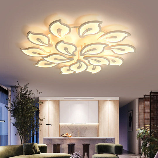Modern Bauhinia Leaf Flush Light: Acrylic Led Ceiling Lamp For Living Room. Available In 3/5/9 -