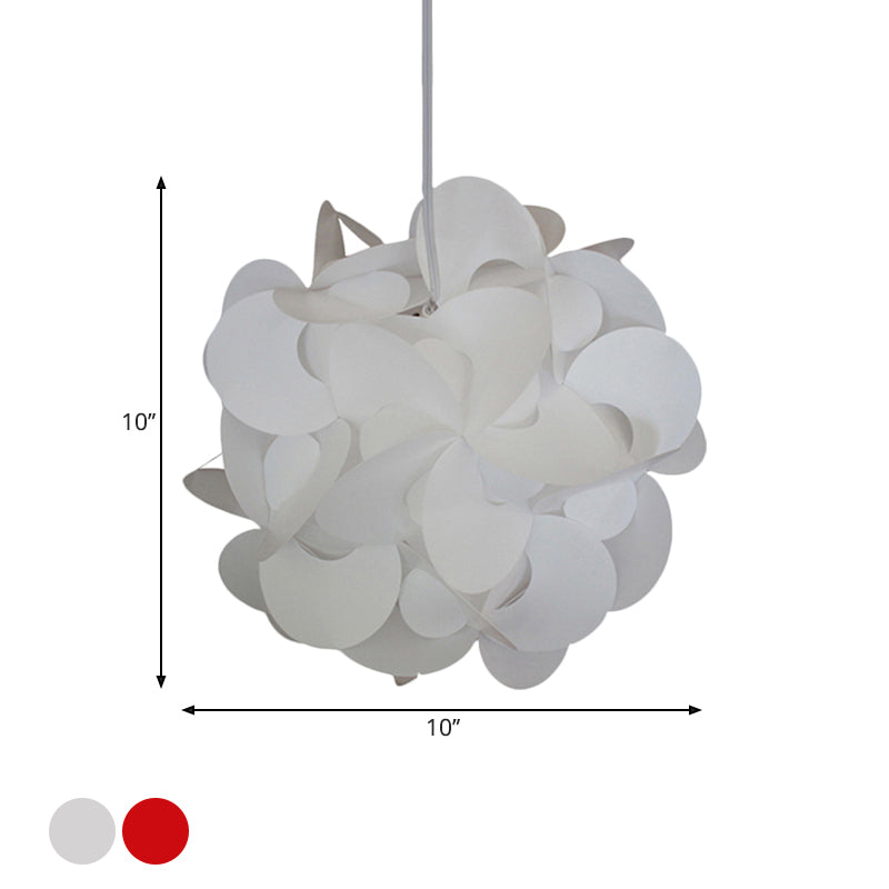 Modern Windmill Plastic Ceiling Pendant - Red/White 3 Sizes 1 Light Fixture