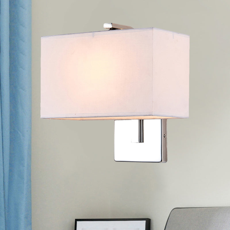 Modern Fabric Led Wall Sconce In Chrome - Stylish Lighting For Living Room