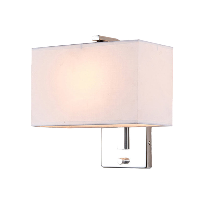 Modern Fabric Led Wall Sconce In Chrome - Stylish Lighting For Living Room