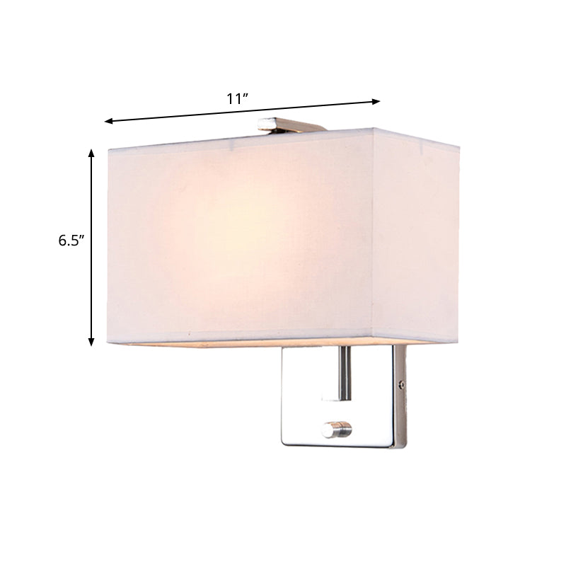 Modern Fabric Led Wall Sconce In Chrome - Stylish Lighting For Living Room
