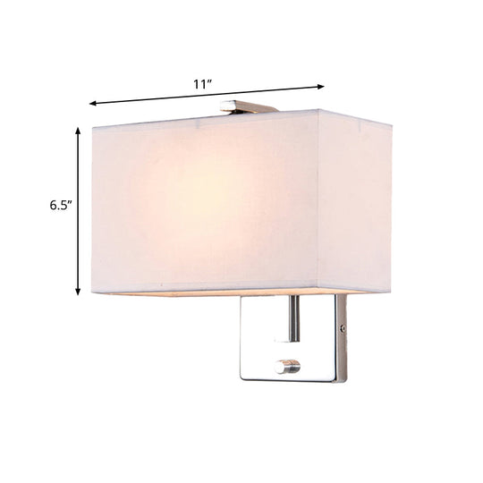 Modern Fabric Led Wall Sconce In Chrome - Stylish Lighting For Living Room