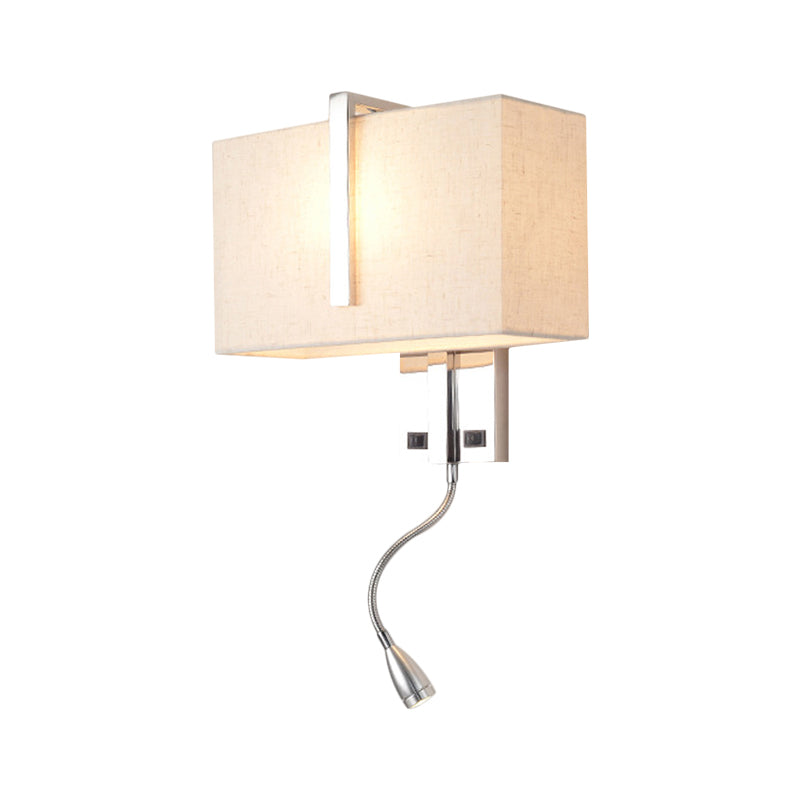 Modern Fabric Led Wall Sconce In Chrome - Stylish Lighting For Living Room