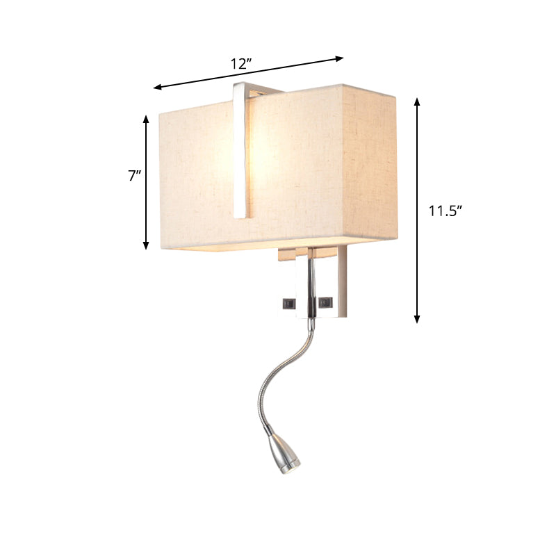 Modern Fabric Led Wall Sconce In Chrome - Stylish Lighting For Living Room