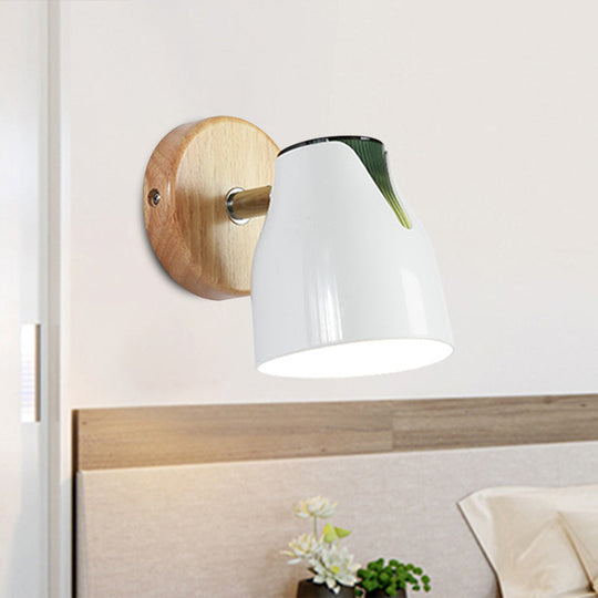 Modern Rotatable Wall Sconce Light With Metallic Bud Shade - Ideal For Kitchen And Cloth Shop Green