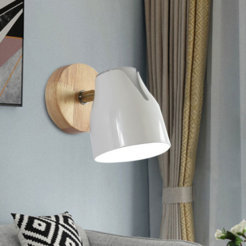 Modern Rotatable Wall Sconce Light With Metallic Bud Shade - Ideal For Kitchen And Cloth Shop