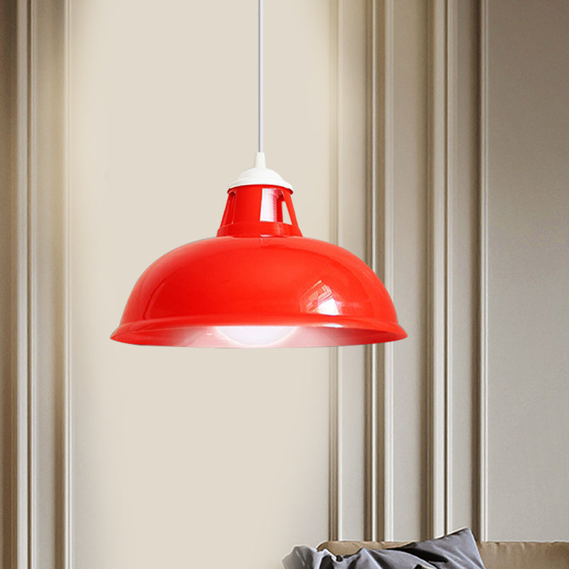 Vintage Pendant Light With Acrylic Coin Pattern Shade - 1 Bulb Red/Yellow/Green Restaurant Ceiling