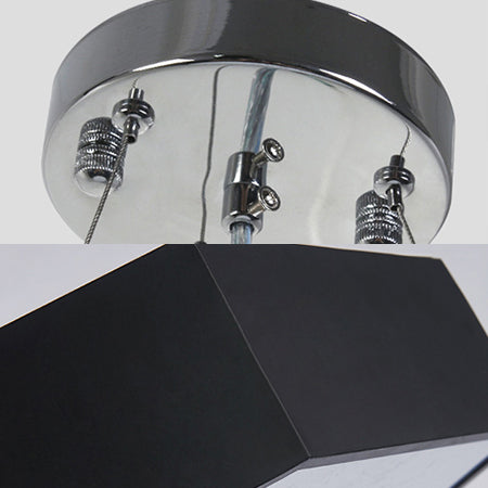 Contemporary Led Hexagon Pendant Lamp - Yellow/Silver/Purple 12’/18’/23.5’ Wide