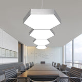 Contemporary Hexagon Pendant Lamp With Led Yellow/Silver/Purple Metal Ceiling Light Multiple Sizes