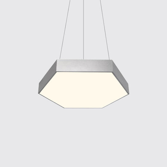 Contemporary Led Hexagon Pendant Lamp - Yellow/Silver/Purple 12’/18’/23.5’ Wide