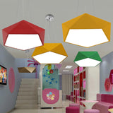 Pentagon Pendant Lighting Metal Ceiling Lamp Fixture With Led And Acrylic Diffuser