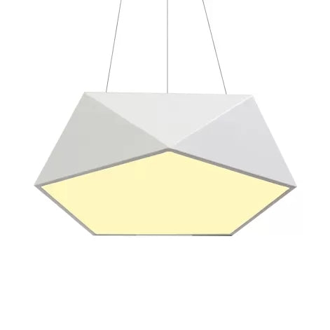 Modern Pentagon Pendant Light With Led - 16.5/20.5/24.5 Wide White/Black/Yellow Ceiling Lamp Acrylic