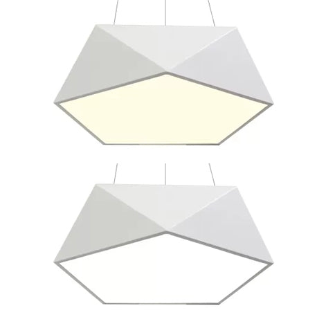 Pentagon Pendant Lighting Metal Ceiling Lamp Fixture With Led And Acrylic Diffuser