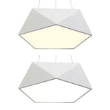 Modern Pentagon Pendant Light With Led - 16.5/20.5/24.5 Wide White/Black/Yellow Ceiling Lamp Acrylic