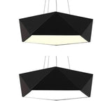Modern Pentagon Pendant Light With Led - 16.5/20.5/24.5 Wide White/Black/Yellow Ceiling Lamp Acrylic
