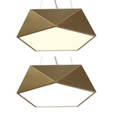 Modern Pentagon Pendant Light With Led - 16.5/20.5/24.5 Wide White/Black/Yellow Ceiling Lamp Acrylic
