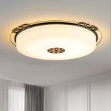 Traditional Glass Column Led Ceiling Light Fixture Black Flush Mount 18/21.5 Wide / 18