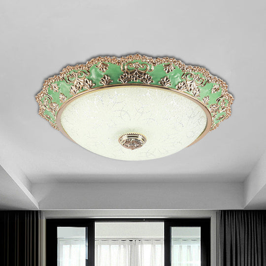 Traditional Style Green Glass Led Ceiling Light Fixture - Multiple Width Options Available