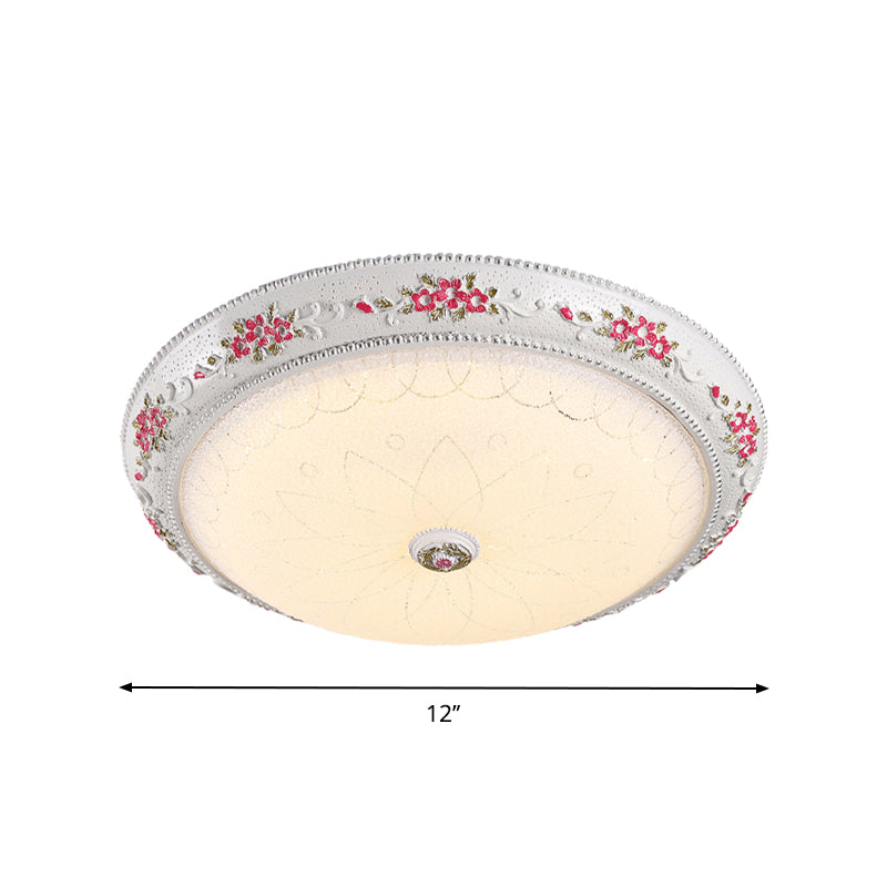 Traditional Style Led Flush Mount Ceiling Light In Cream Glass Available 3 Sizes