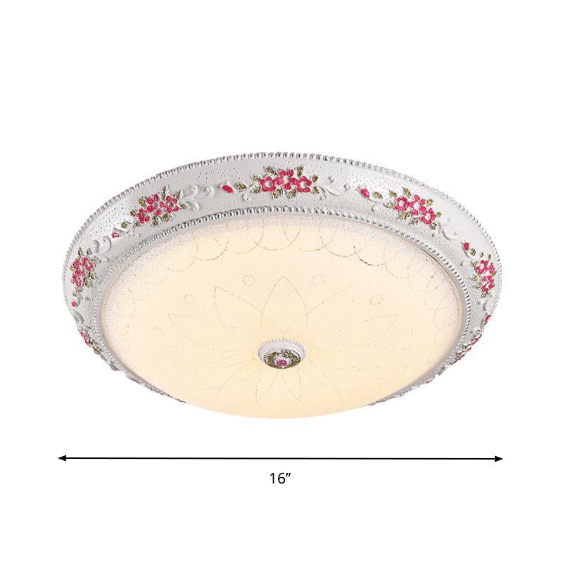 Traditional Style Led Flush Mount Ceiling Light In Cream Glass Available 3 Sizes