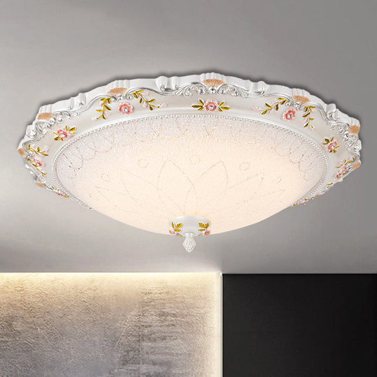 Vintage Style White Opaline Glass Led Flushmount Ceiling Lamp - 14 16.5 21 Wide Warm/White Light /