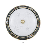 Veined Glass Led Flushmount With Bowl Shade In Black And Gold: Traditional Bedroom Lighting 3 Sizes