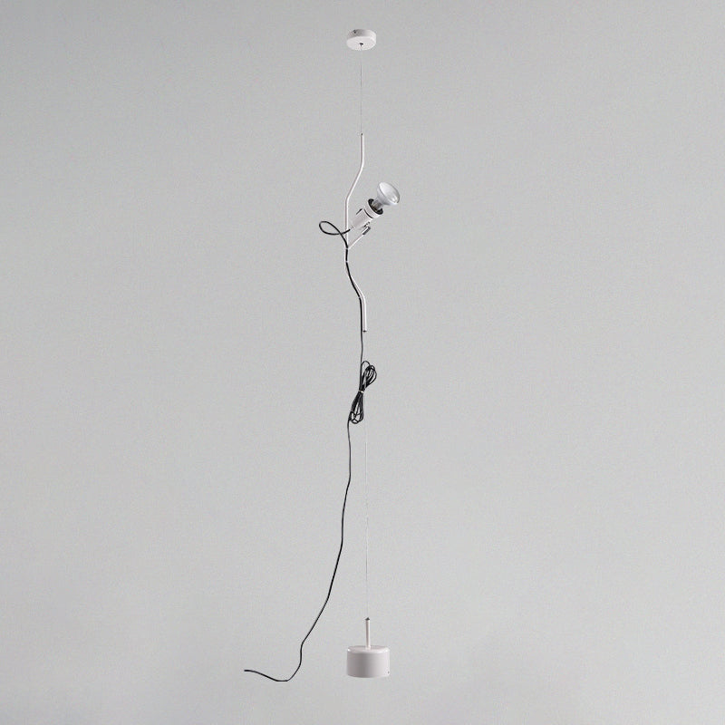 Adjustable Line Hanging Spot Light In Modern Metallic Style | Red/White 1-Light Living Room