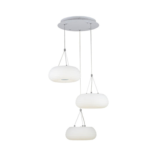 Modern White Doughnut Pendant Lamp: Led Metal Ceiling Light For Dining Room