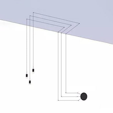 Contemporary Black Metal Ceiling Pendant Light With Line Hanging - Available In 1/3/9 Lights For