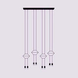 Modern Geometric Metal Suspension Pendant Light - 2/4/6 Black Ceiling Lights 8 /
