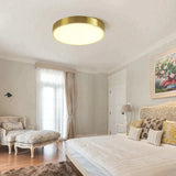 Simple Modern Nordic Corridor Copper Round Led Ceiling Lamp
