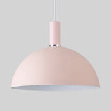Modern Dome Suspension Light - Aluminum Pendant Lamp With Macaron Candy Colors