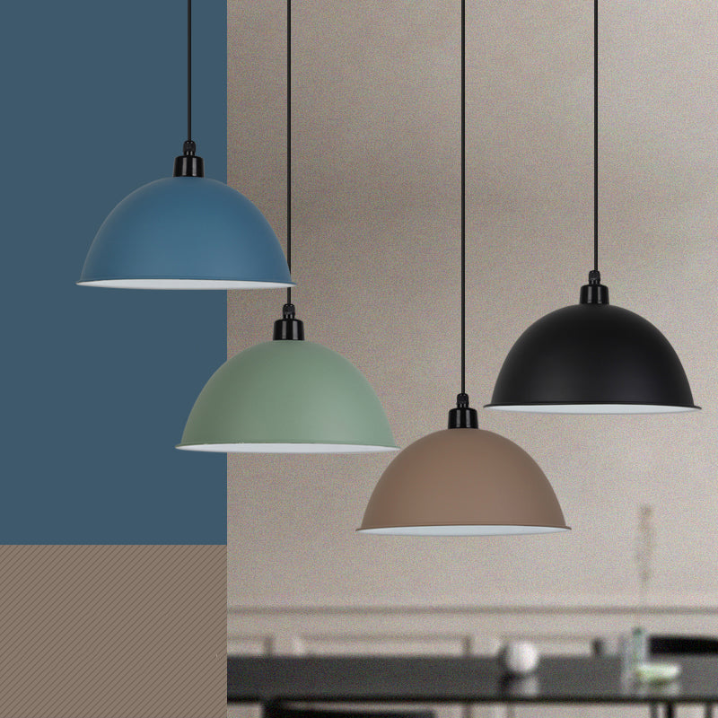 Nordic Stylish Bowl Pendant Lamp - Single Light Aluminum Hanging For Gallery Cafe