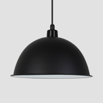 Nordic Stylish Bowl Pendant Lamp - Single Light Aluminum Hanging For Gallery Cafe Black / 14