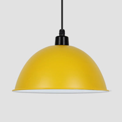 Nordic Stylish Bowl Pendant Lamp - Single Light Aluminum Hanging For Gallery Cafe Yellow / 14