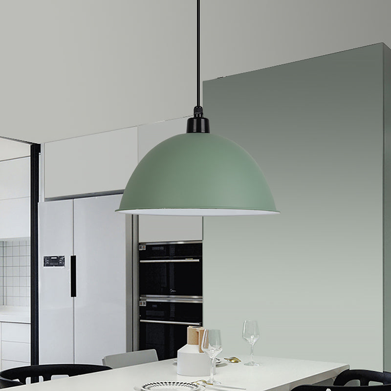 Nordic Stylish Bowl Pendant Lamp - Single Light Aluminum Hanging For Gallery Cafe