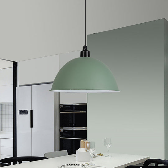 Nordic Stylish Bowl Pendant Lamp - Single Light Aluminum Hanging For Gallery Cafe