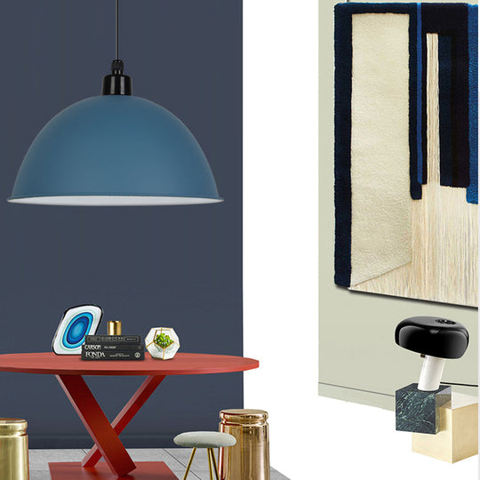 Nordic Gallery Café Aluminum Pendant Lamp: Stylish Bowl Hanging Light