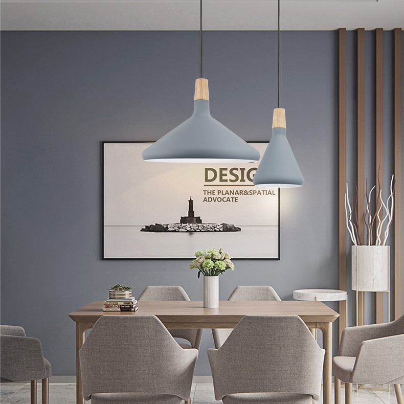 Nordic Coolie Shade Pendant Light For Office Coffee Shop - Aluminum 7/10.5/15 Inch Wide 1 Head