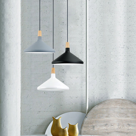 Nordic Aluminum Coolie Shade Suspension Pendant Light - 1 Head 7/10.5/15 Inch Wide Ideal For Office