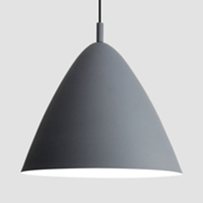Stylish Monochrome Pyramid Hanging Light With Single Metallic Bulb - Perfect For Study Rooms Grey /