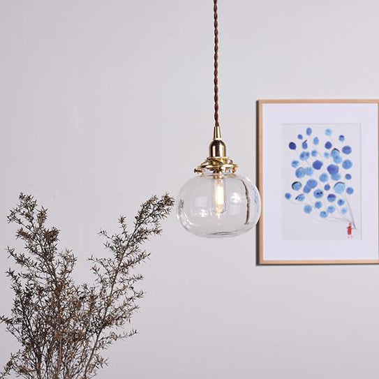 Stylish Oval Pendant Light In Brass With Glass Shade - Perfect For Cloth Shop